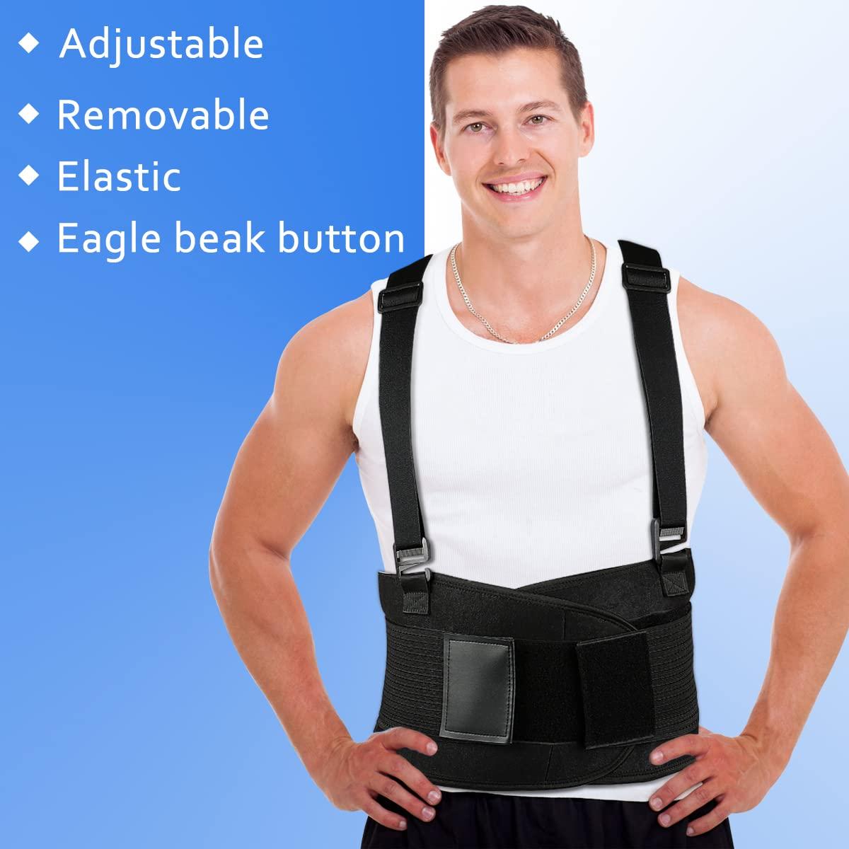 ABACKH ABACKH Back Brace Lumbar Back Support Belt for Women and Men - Lower Back Pain Relief - Heavy Lifting Support with Removable Adjustable Belt for Moving and Warehouse,Medium(30-37 Inches)