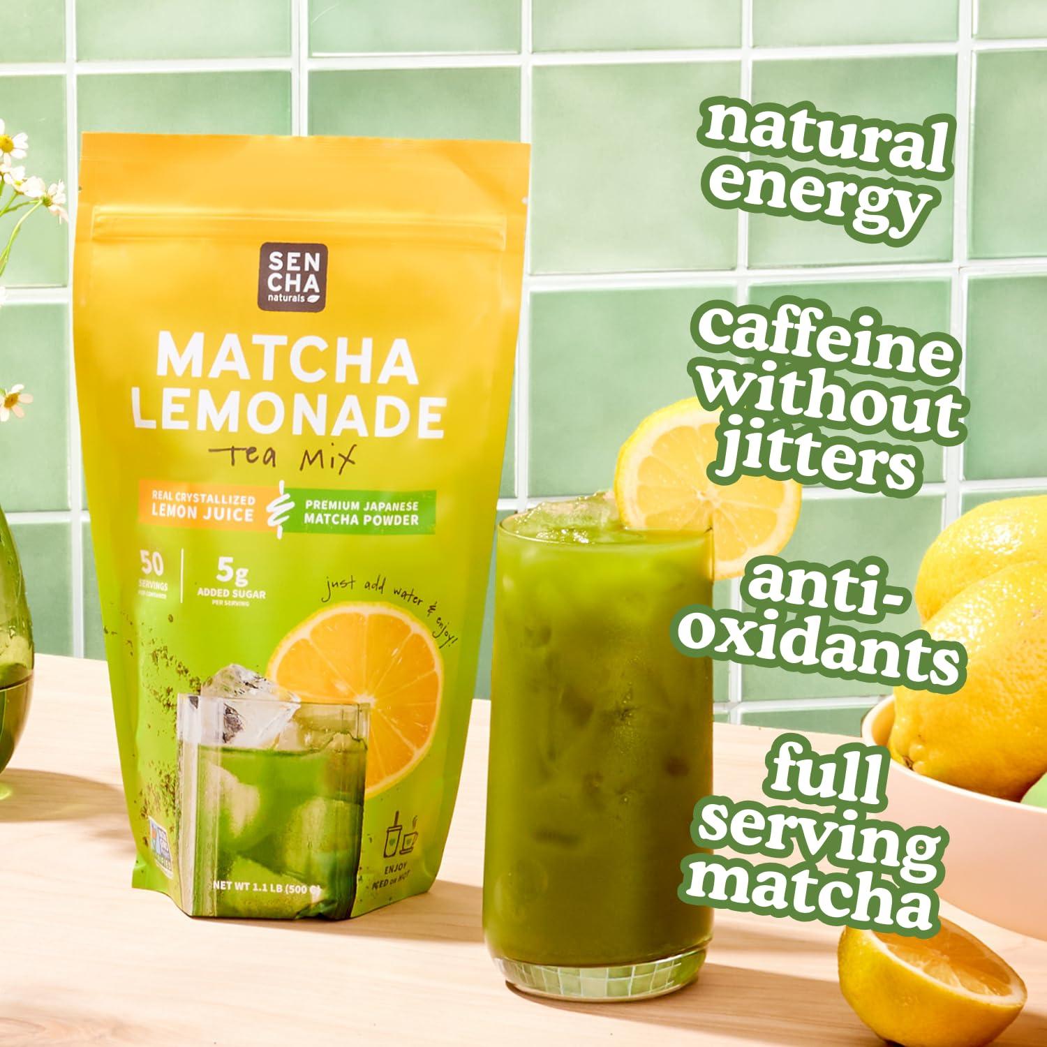 SENCHA NATURALS SEN CHA Naturals Instant Matcha Lemonade Tea Mix | Authentic Japanese Green Tea Powder & Real Crystallized Lemon Juice, 7 oz (Pack of 1)