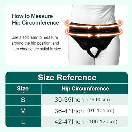lefeke lefeke Hernia Belts for Men Inguinal, Hernia Support Brace for Groin Pain Relief, Hernia Truss for Bilateral Hernia, Adjustable Waist Guard Left or Right Side (S with 4 Compression Pads)