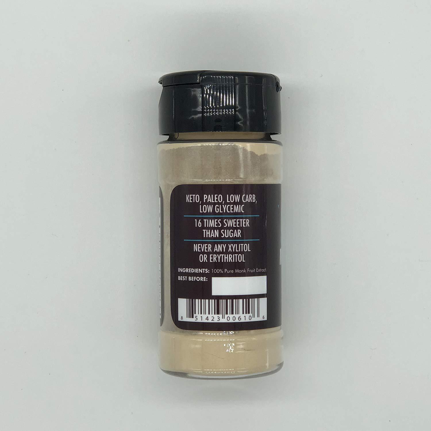 YOU ARE LOVED FOODS 100% Pure Monk Fruit Zero Calorie Sweetener from You Are Loved Foods Natural Sugar Substitute Zero Calories Zero Carbs Keto Friendly Paleo Certified 2 oz Twin Pack