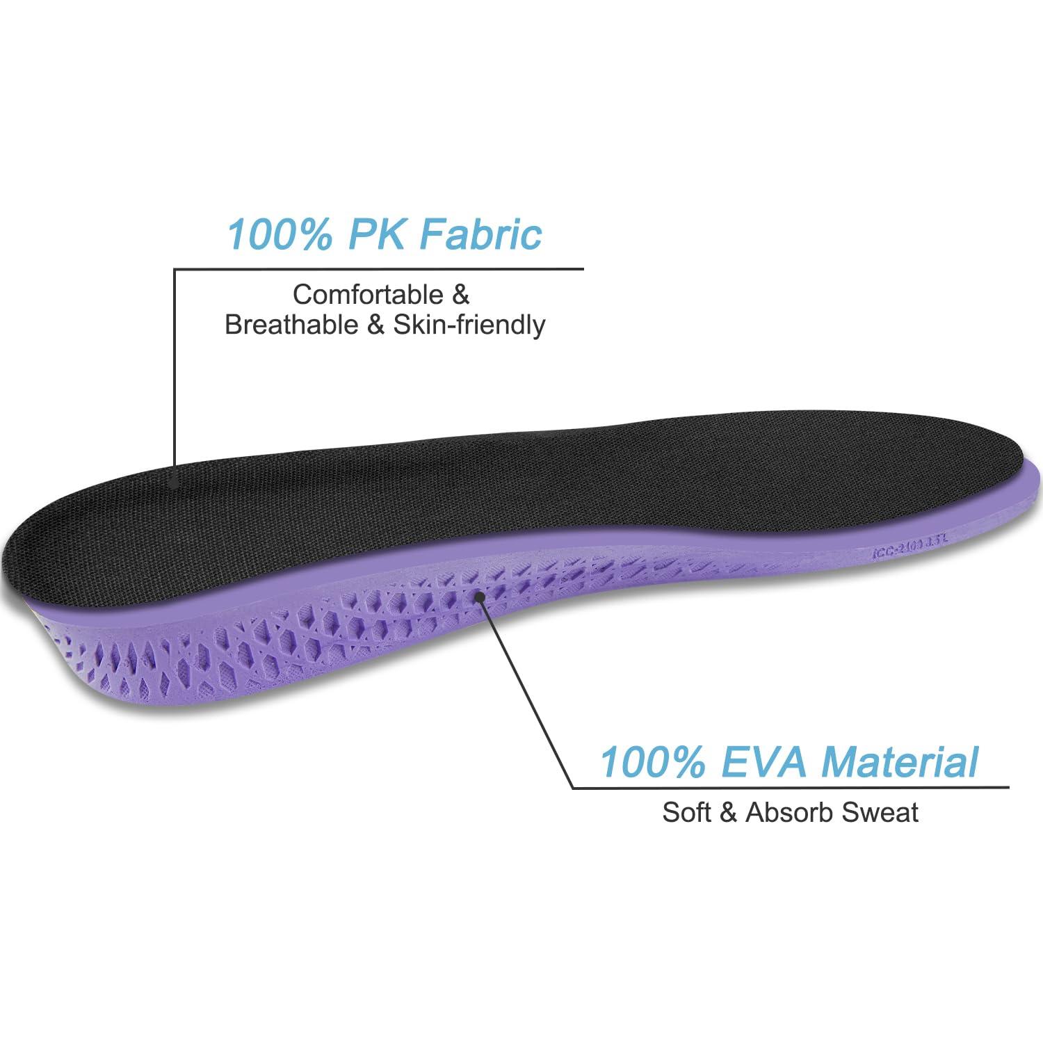 Endoto Insoles for Vans Shoes, Replacement Inserts for Men and Women\'s Skate Sneakers, Cushioned Inner Soles for Comfort and Foot Pain Relief(Size: US 11.5 Women/10 Men-EU 43)