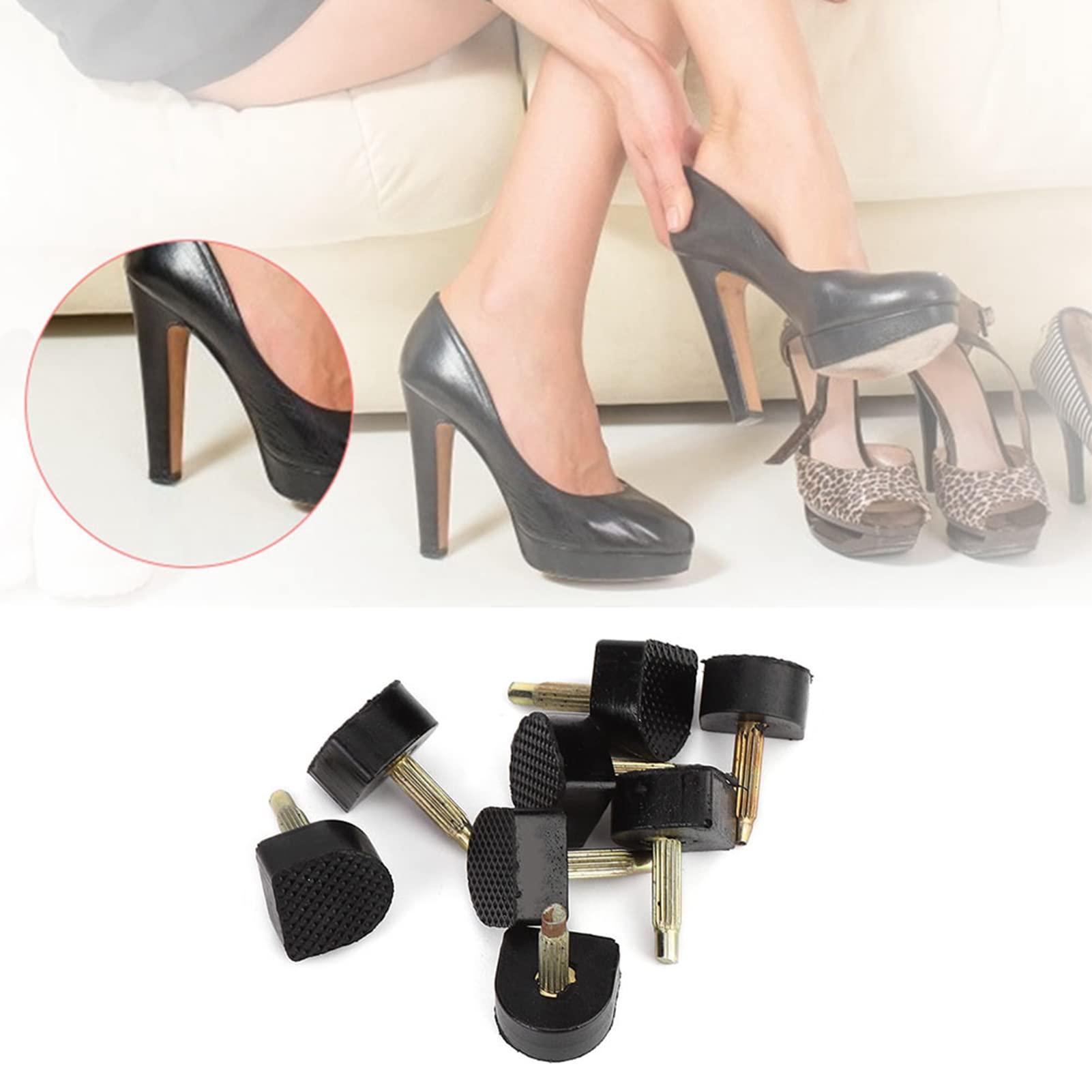 Gavigain 42 Pairs Shoe Repair Stiletto Replacement Heels Tips, High Heel Protector & Heel Repair Tips, Non Slip Heel Tips for Women High Heel Shoes, 7 Different Sizes