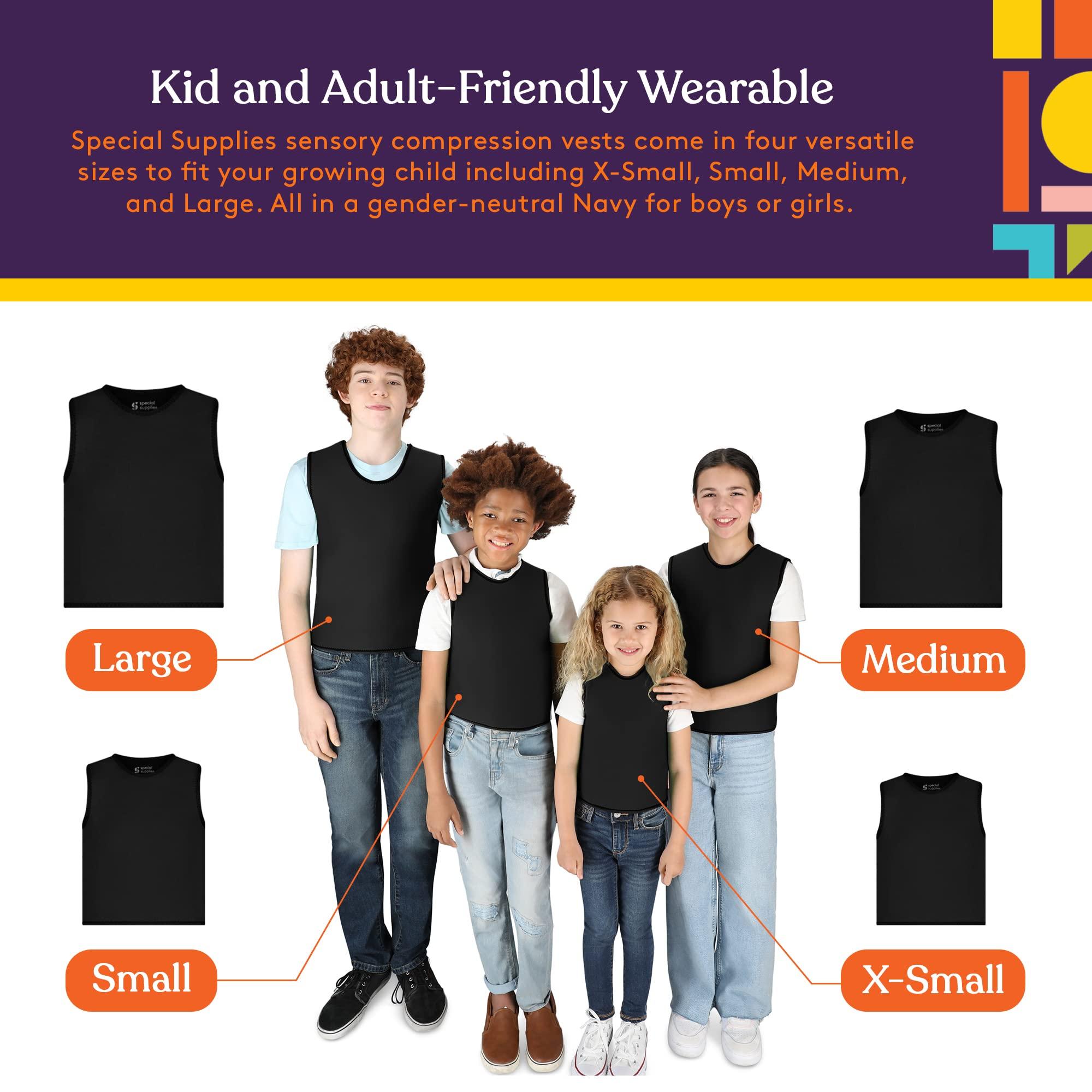 Special Supplies Special Supplies Sensory Compression Vest Deep Pressure Comfort (Black, X-Small)