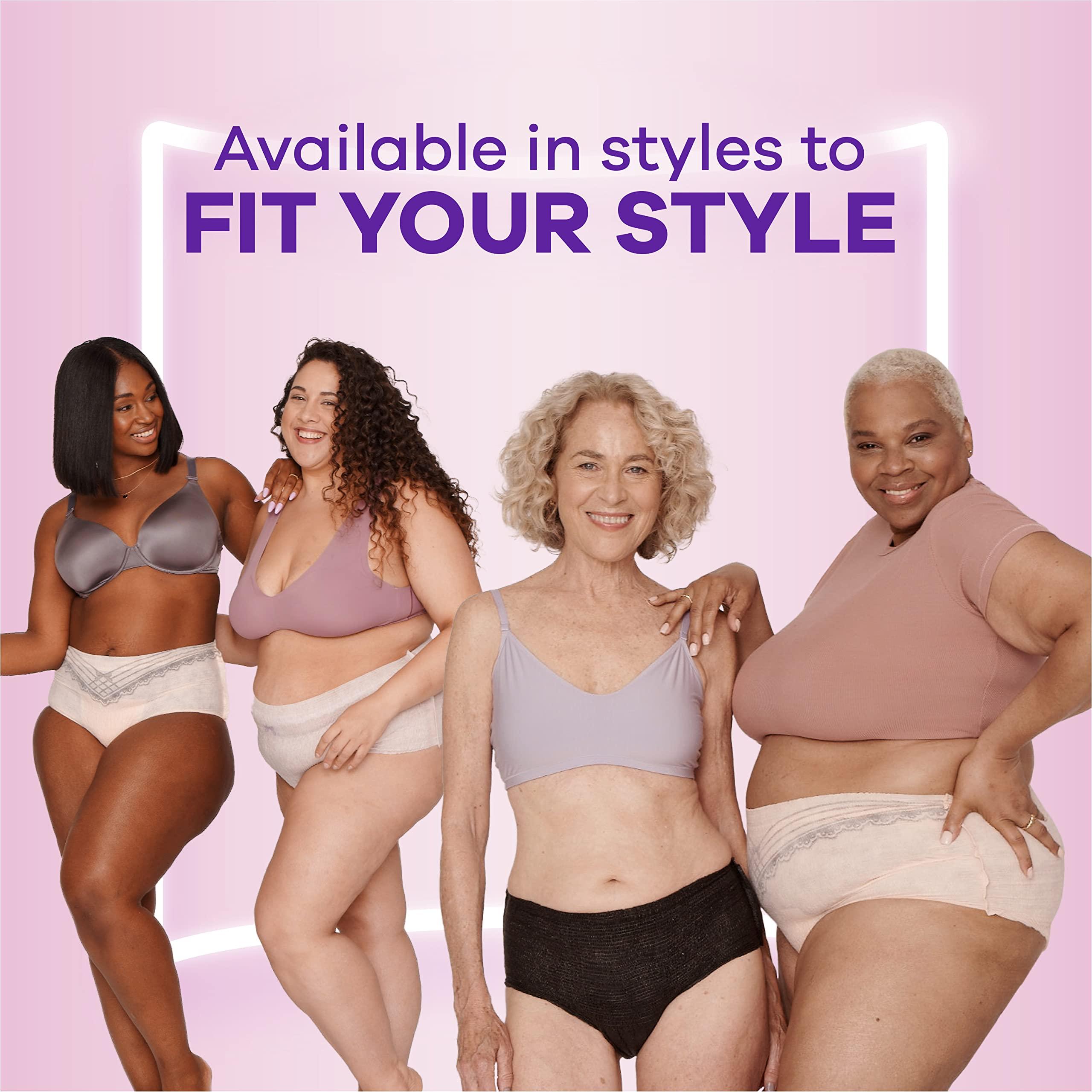 Always Discreet Always Discreet Sensitive, Incontinence & Postpartum Underwear for Women, Maximum Plus Protection, Large, 24 Count (Pack of 2)