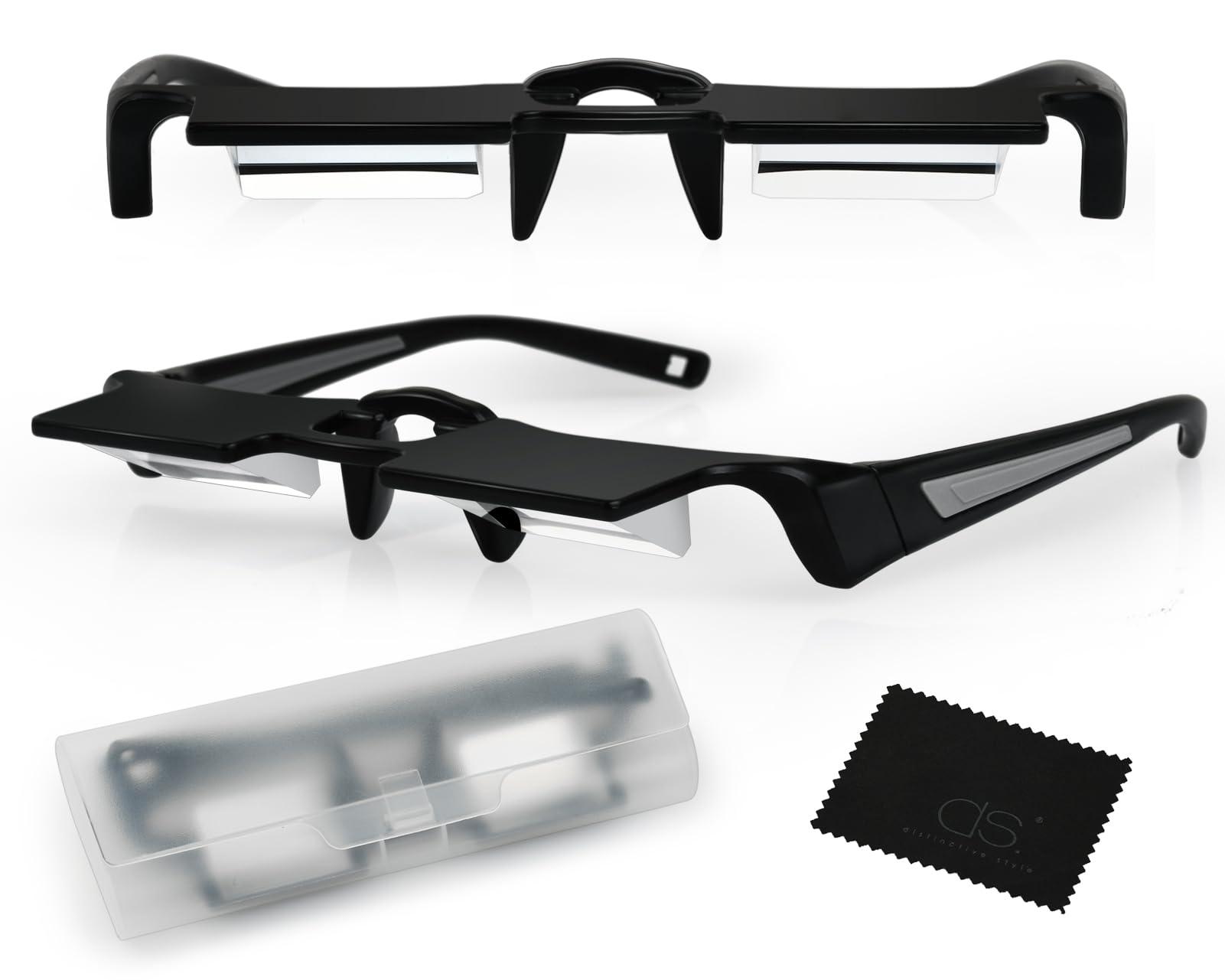 DS. DISTINCTIVE STYLE DS. DISTINCTIVE STYLE Lazy Glasses Prism 90 Degree Crochet Glasses Mirror Reading Glasses for Laying Down/Knitting (Lightweight Version for People without Glasses)