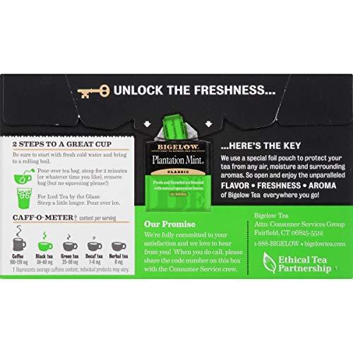Bigelow Tea Bigelow Perfectly Mint Black Tea, Caffeinated, 20 Total Tea Bags