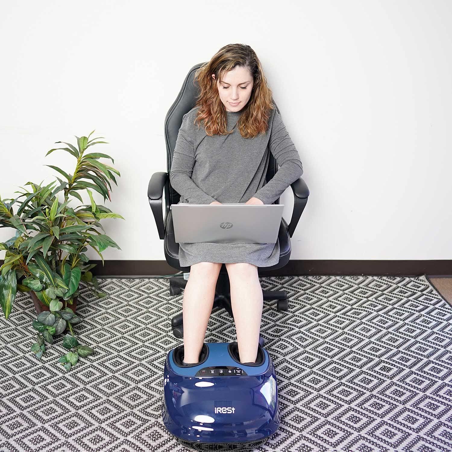 iRest iRest Shiatsu Foot Massager with Double Foot Rollers, Air Compression, Scraping, Deep Kneading Massage, Electric Foot Massage Machine for Improving Blood Circulation and Relieving Foot Pain