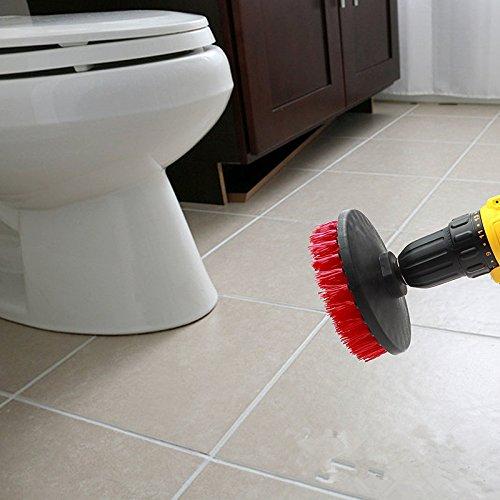 DUOSHIDA DUOSHIDA Drill Brush Soft Medium Stiff Bristle Powered Scrub Attachments Cleaning Kit for Bathroom Shower Grout Carpet Tires Boats Ceramic Marble Wheels Glass Carpets Upholstery (2\'\'+3\'\'+4\'\'+5\'\'+5\'\')