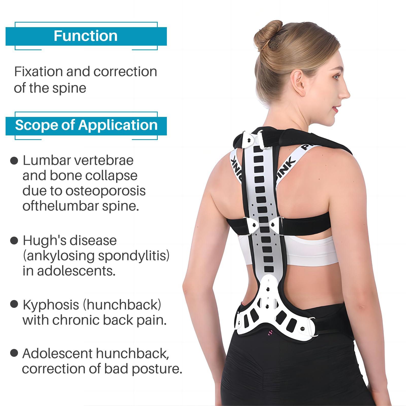 SISYUJIK SISYUJIK Posture Corrector Back Support for Hunched Back, Kyphosis and Vertebral Compression Fracture Men and Women (Large)