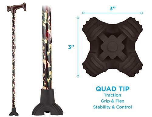 NOVA Medical Products NOVA Folding Cane, Walking Cane with Quad Tip, Foldable & Adjustable Travel Cane, Camouflage