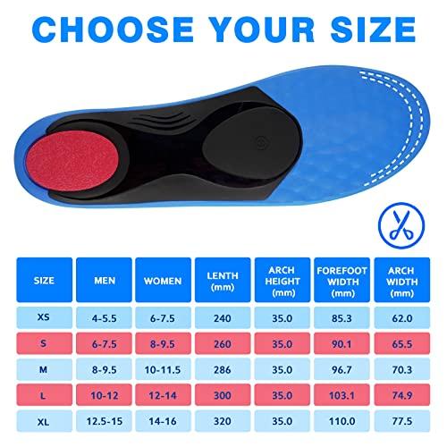 Kelaide Orthotics Arch Support Metatarsalgia Insoles - Mortons Neuroma Inserts Relief Ball of Foot Pain - Orthopedic Insoles for Flat Feet - Shoe Inserts for Plantar Fasciitis (Red M)