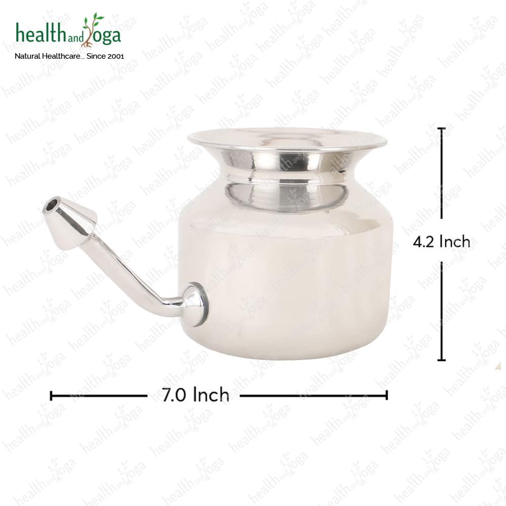 SoulGenie HealthAndYoga SteloKleen Stainless Steel Neti Pot for Sinus Congestion (Ayurvedic JalNeti)