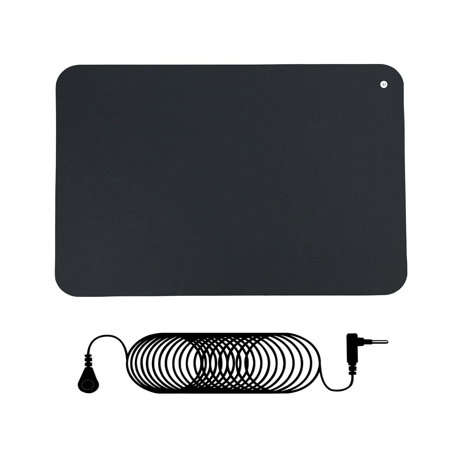 HRSDZKJ Grounding Mat for Sleep,Healthy Grounding Energy with Grounding Wristband and 15ft Straight Cord, Reduce Inflammation, Improve Sleep and Helps with Anxiety (24x16 Inch)