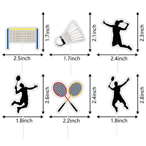 MEFENG MEFENG 18 Pcs Badminton Theme Cupcake Toppers badminton Lovers Party Supplies Sparkle Glitter Cake Decor,Sports Party Decorations- Birthday Cupcake Toppers