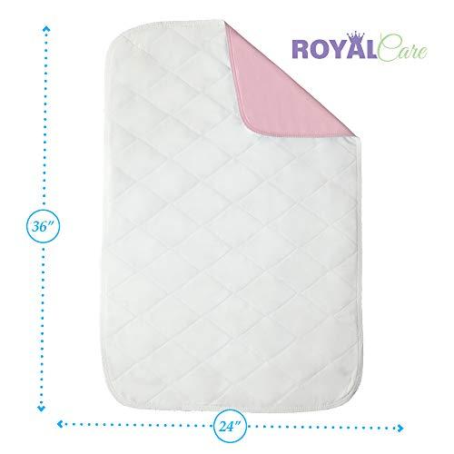 Royal Care Incontinence Bed Pads - 4 Pack 24” x 36” Reusable Waterproof Mattress Protectors - Highly Absorbent, Machine Washable - for Children, Pets and Seniors - Assorted Colors - Royal Care