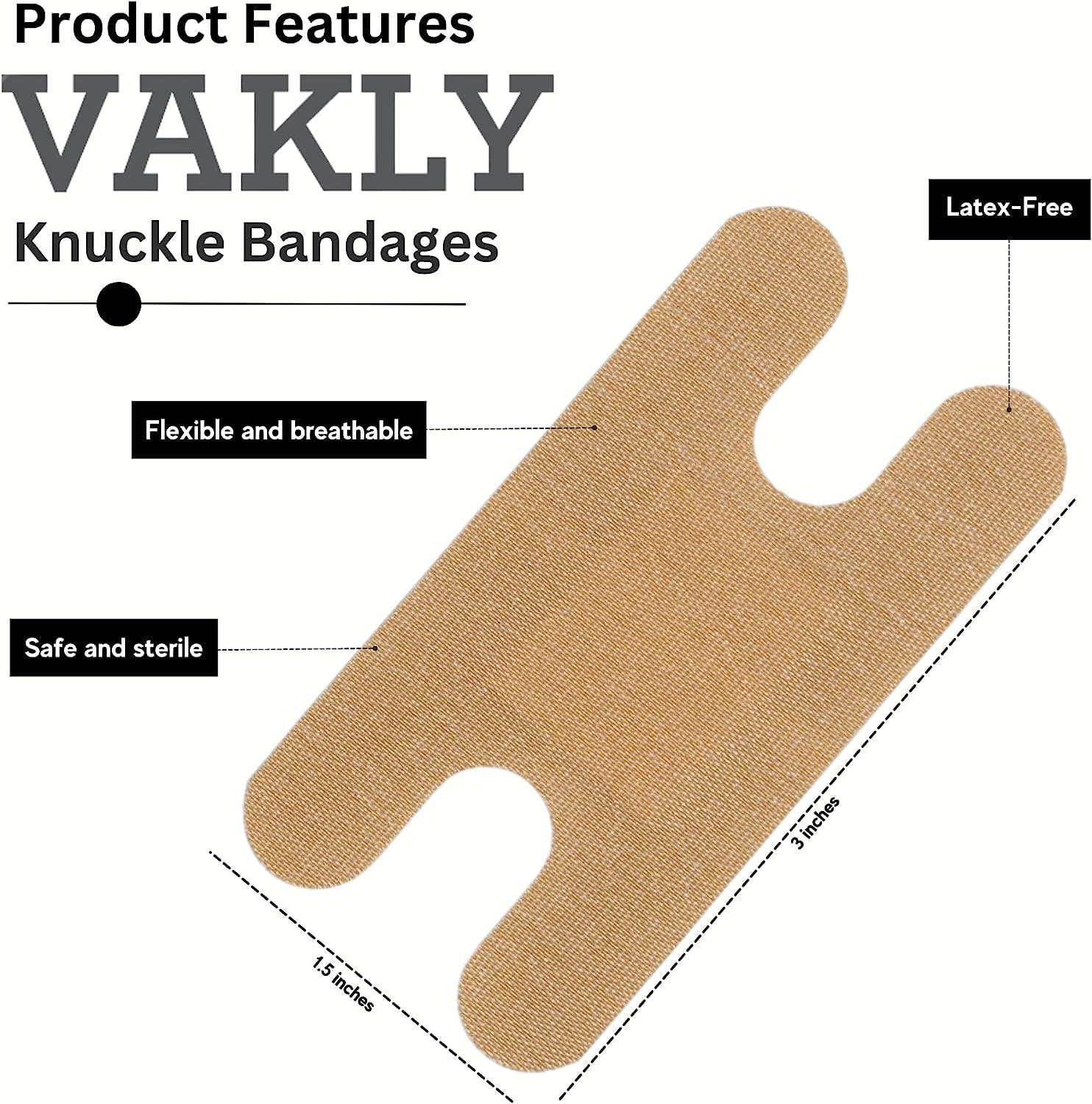 Vakly Adhesive Fabric Knuckle Bandages [Pack of 300] Sterile Heavy Woven Flexible Breathable Adhesive Bandages with Non-Stick Pad 3 x 1.5 (300)