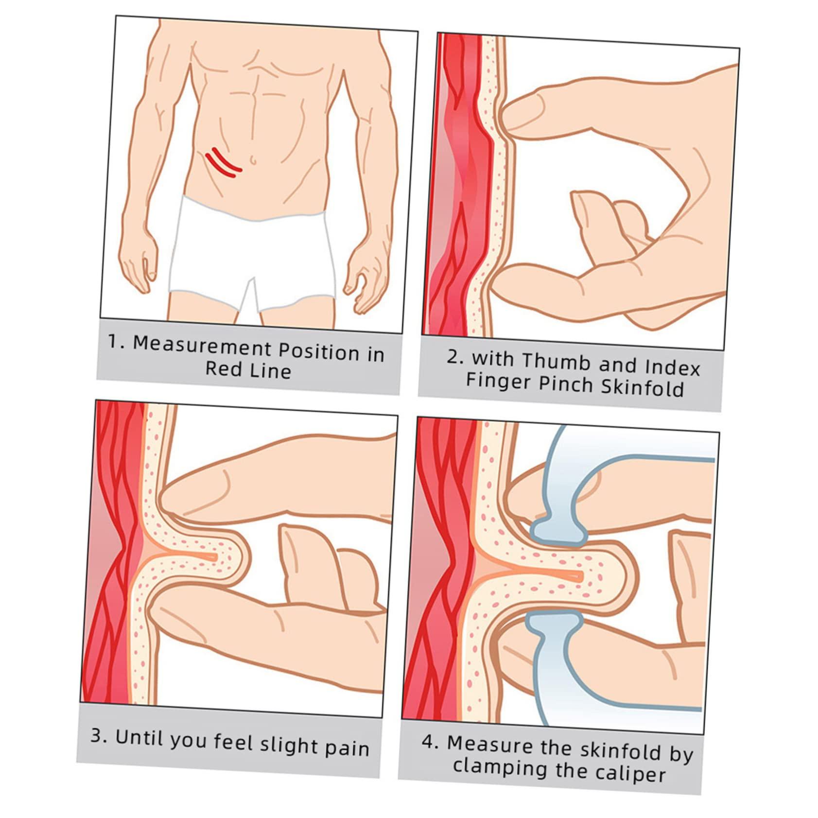 Ipetboom Ipetboom 4 Pcs Fat Caliper Weighing Measuring Measurement Bathroom Scales Body Tape Boob Weights Body Weight Scale Monitor Tape Measure Web Calipers Abs Plastic White