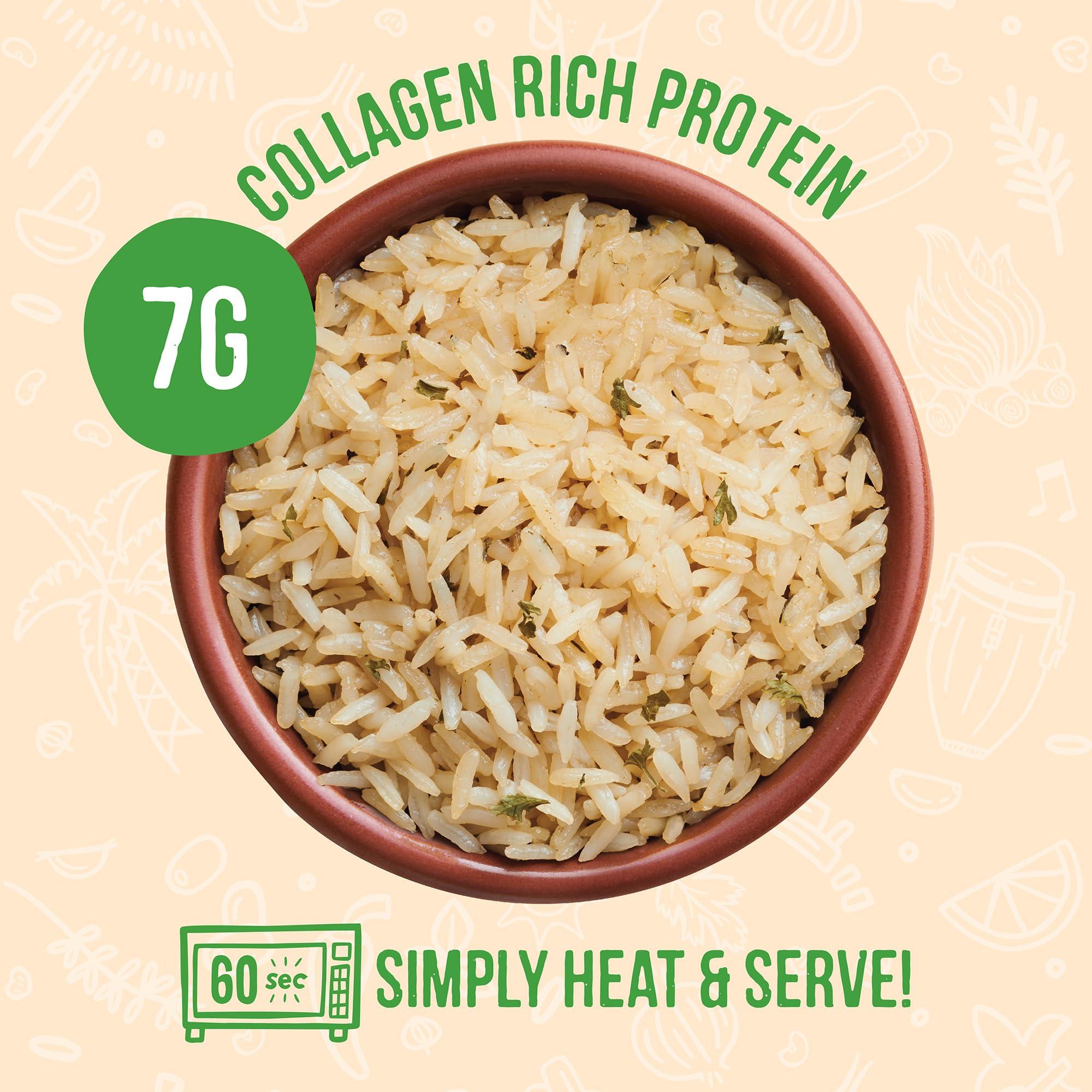 A Dozen Cousins A Dozen Cousins Rice Cooked in Bone Broth Microwaveable Rice Packets | 7g Protein | Contains Collagen (Classic Chicken Broth, 6 Pack)