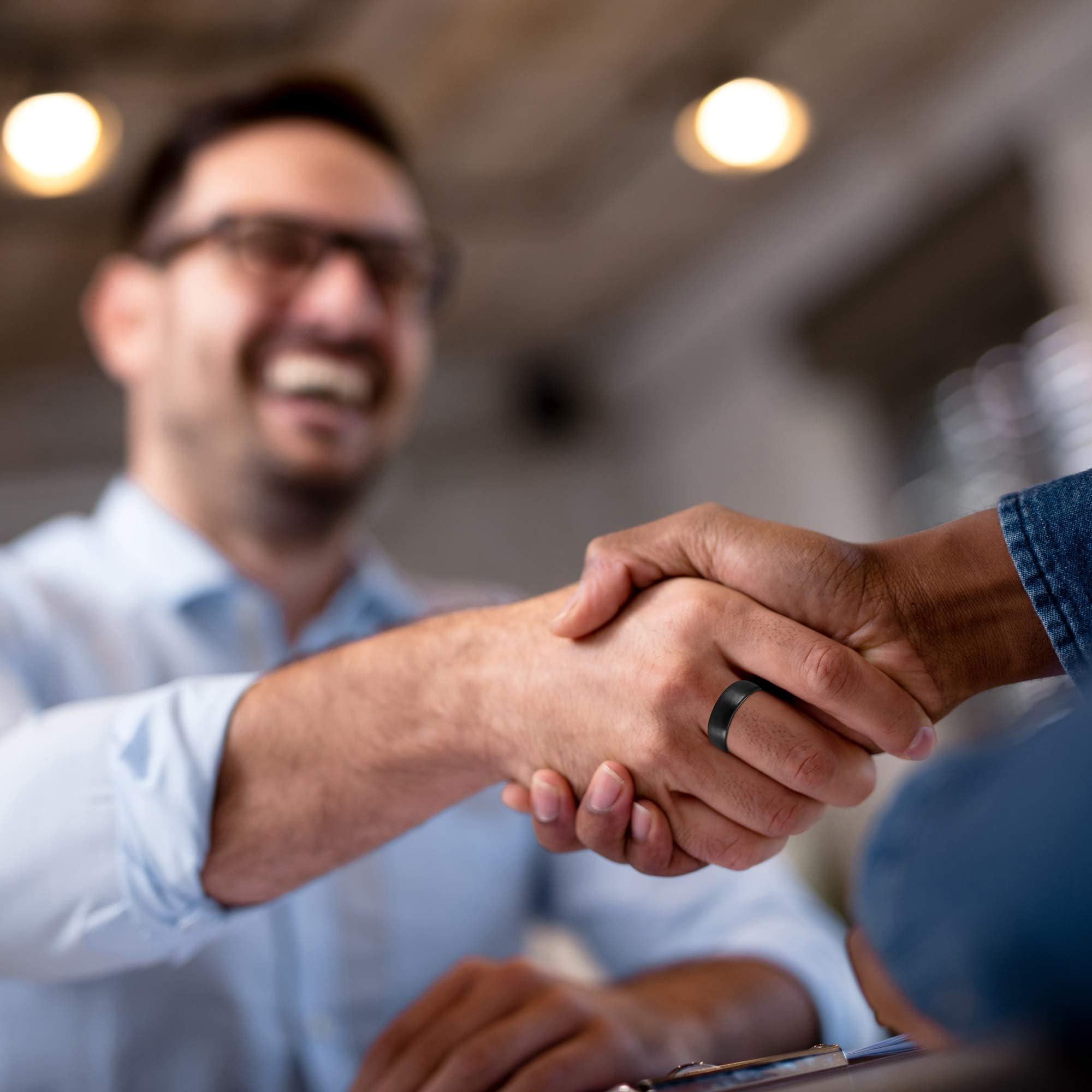 MagnetRX MagnetRX Magnetic Ring - Elegant Stainless Steel Ring - Magnet Rings for Men (Black | Size: 10)