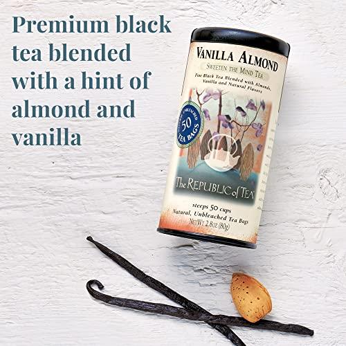 The Republic of Tea The Republic of Tea — Vanilla Almond Black Tea Tin, 50 Tea Bags, Naturally Caffeinated