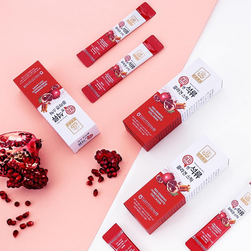 Baekje Korean Beauty Baekje Geumsan Women's Pomegranate Collagen Jelly Stick 5.1oz / 30 Count (5 Pack)