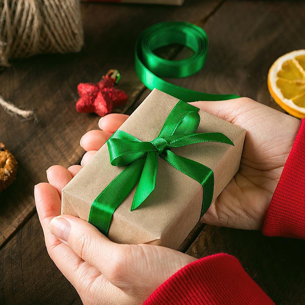 OALCQ Sage Green Ribbon For Gift Wrapping Christmas Ribbon 3/8 In 25 Yards Ribbon For Easter Ribbon Holiday Ribbon Green Wrapping Ribbon Wired Ribbon Graduation Ribbon Gift Class of 2024 Ribbon Satin Ribbon