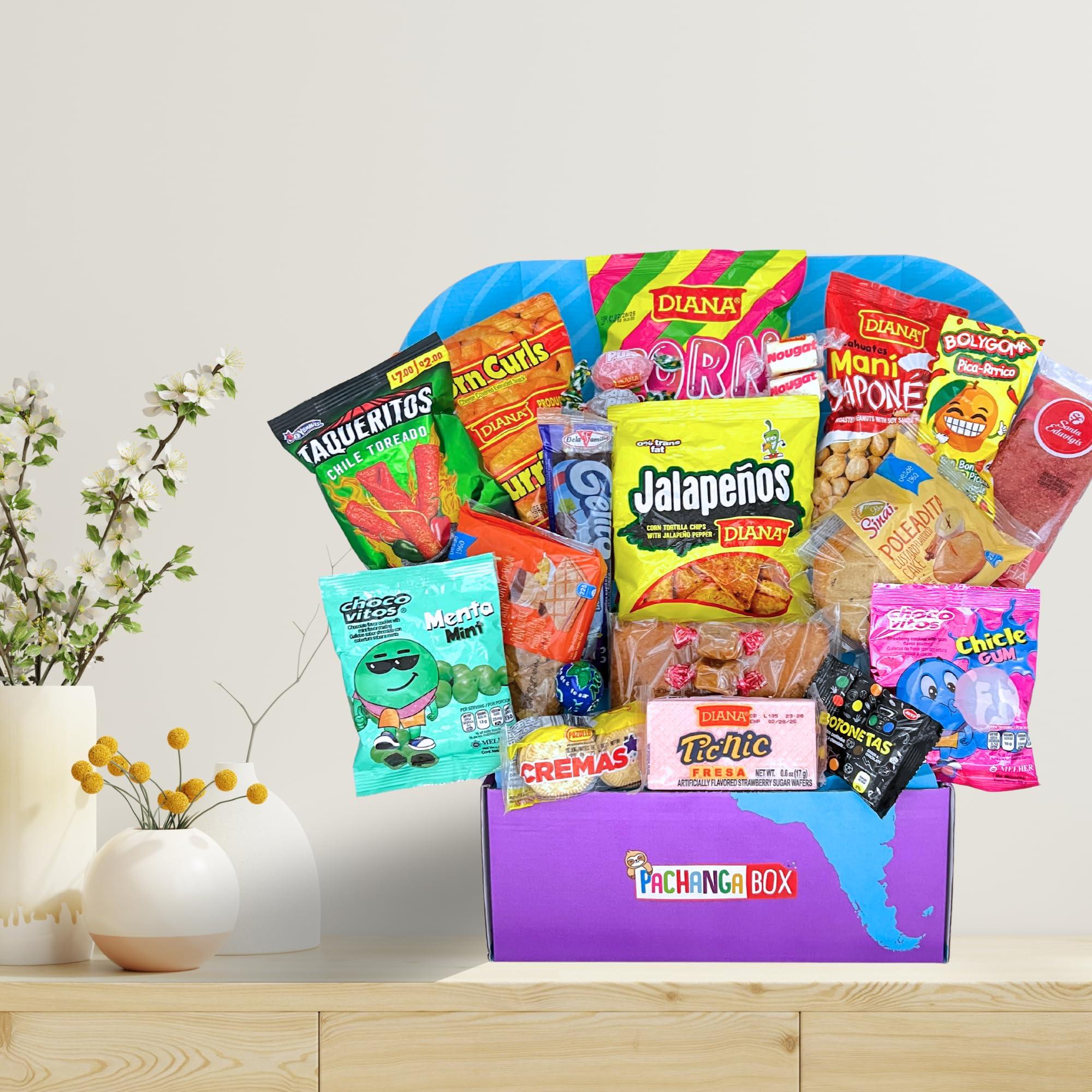 Pachanga Box International El Salvador Snack Box - Ideal Valentine\'s Day Gift - Tasty Hispanic and Latin American Snacks - FREE Custom Sticker!