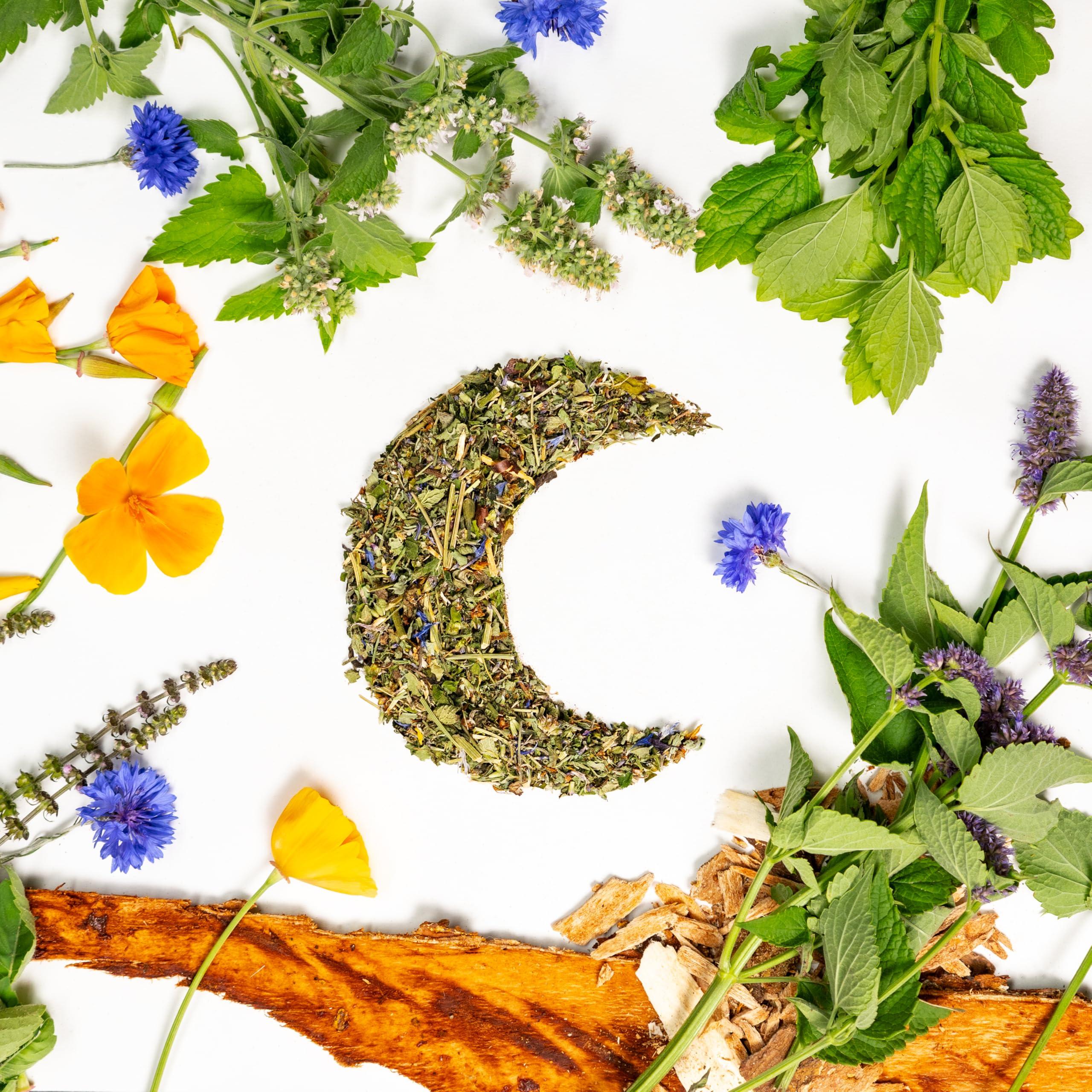 Sacred Blossom Farm Dream Herbal Tea | Sacred Blossom Farm | 1.9 oz. Loose Leaf Herbal Tea | Promotes Sleep* | Minimally Processed Wisconsin-Grown Herbal Tea & Medicinal Herbs | Caffeine Free | Handmade in USA