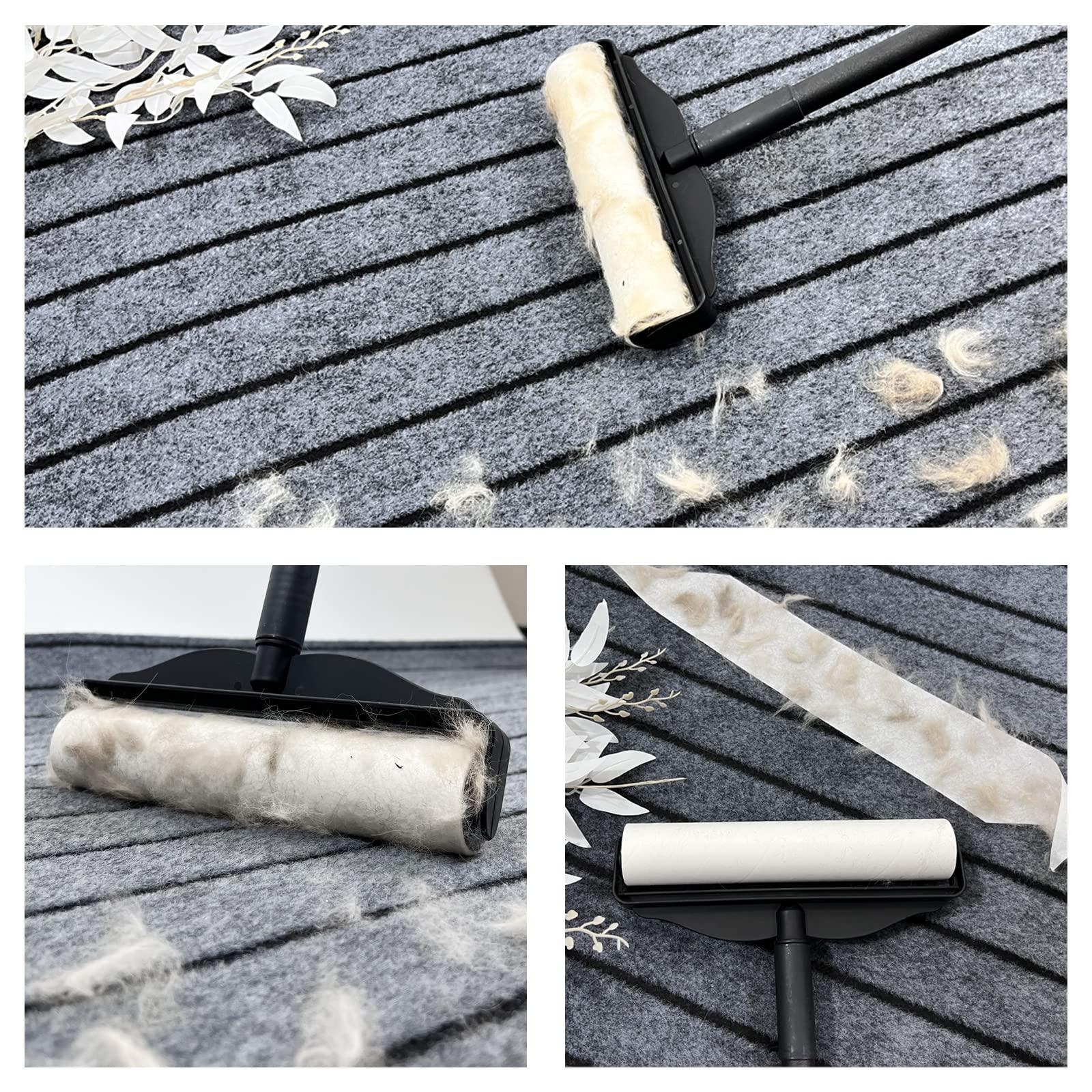 RIKMSS RIKMSS Large Lint Roller for Pet Hair Extra Sticky, 9.5" Wide Giant Carpet Floor Lint Roller with Long Handle, Large Surface Lint Remover with 5 Refills Total 360 Sheets