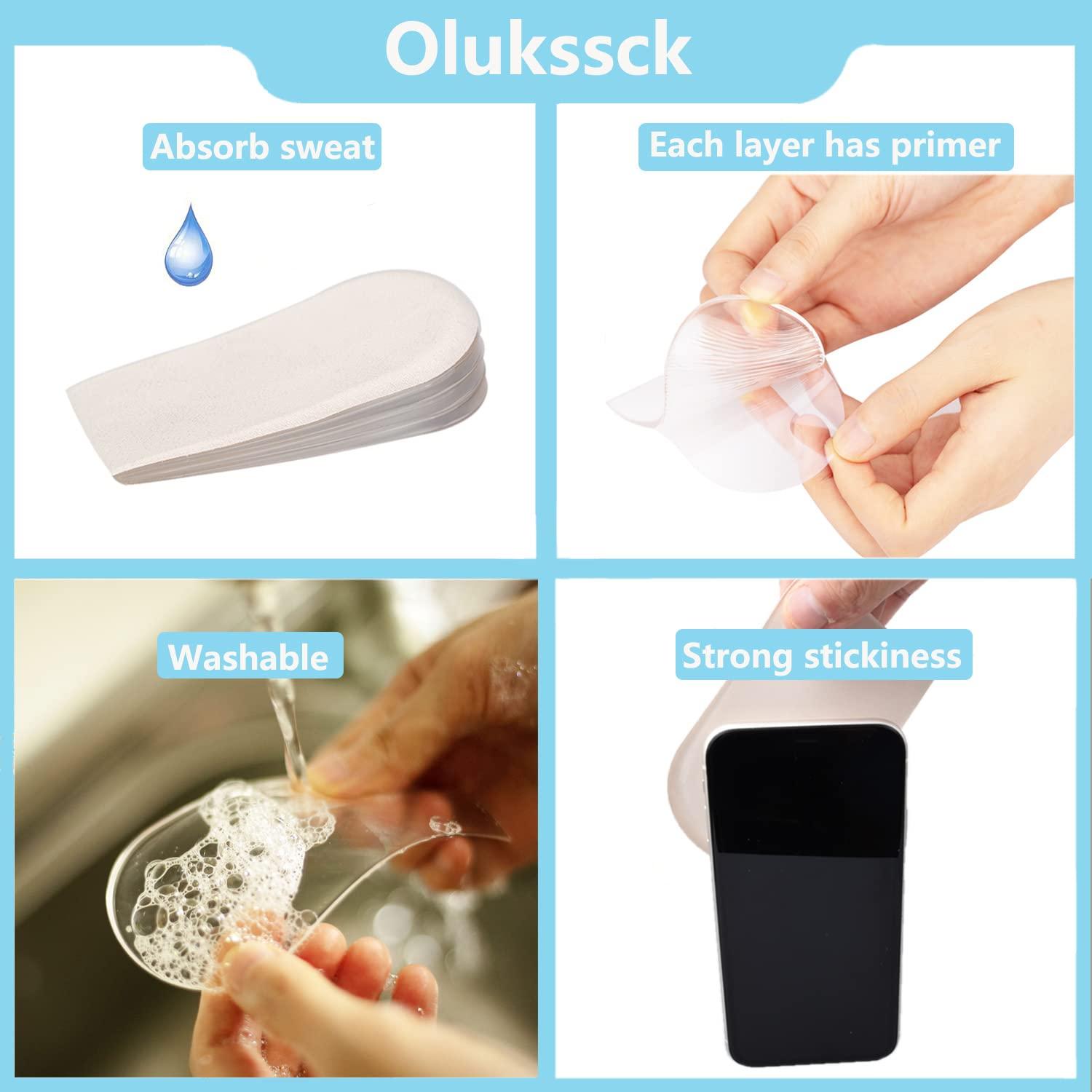 Olukssck Adjustable Orthopedic Heel Lift Inserts, 1/4" to 1" Gel Heel Pads, Height Increase Insole for Leg Length Discrepancies, Heel Spurs, Heel Pain, Sports Injuries, and Achille tendonitis (4 Layers), Small