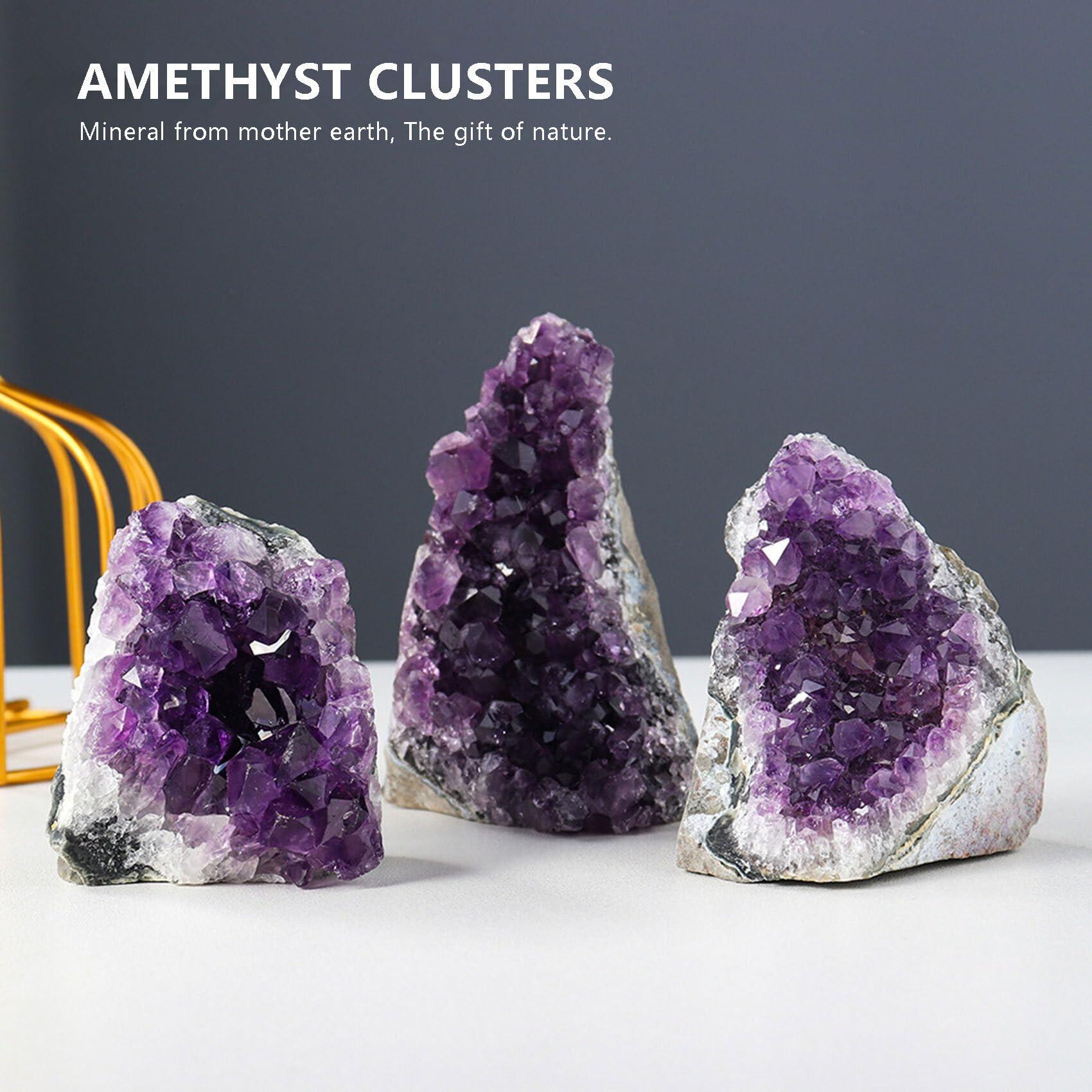 HIBCIGA Amethyst Cluster Crystal Quartz Amethyst Rock Raw Stone Purple Crystals Amethyst Geode Healing Crystals 5-6LB