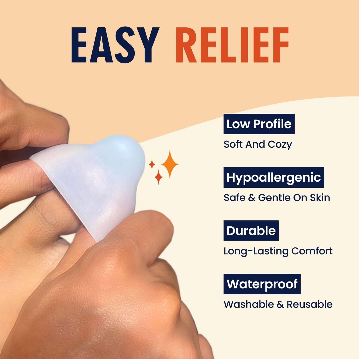 Dr. Frederick's Original Dr. Frederick\'s Original Soft Gel Toe Protectors for Men & Women - 6 ct - Toe Caps for Foot Pain Relief - Sleeves for Ingrown Toenails, Corns, Calluses, and Blisters - Large - White