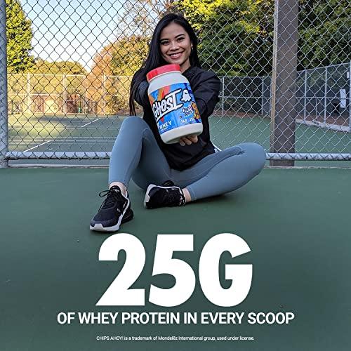 GHOST GHOST Whey Protein Powder, Chips Ahoy - 2LB Tub, 25G of Protein - Chocolate Chip Cookie Flavored Isolate, Concentrate & Hydrolyzed Whey Protein Blend