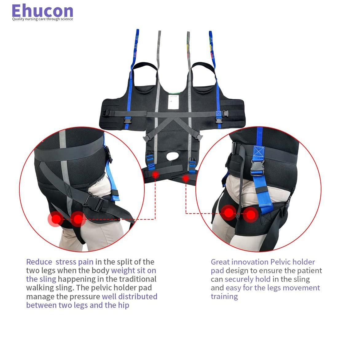 Ehucon Ehucon Patient Lift Walking Sling for Standing Support,Pelvic Padded 500lbs Safety Loading Weight,Medical Hoist Standing Aids for Ambulating Training (Small (Pack of 1))