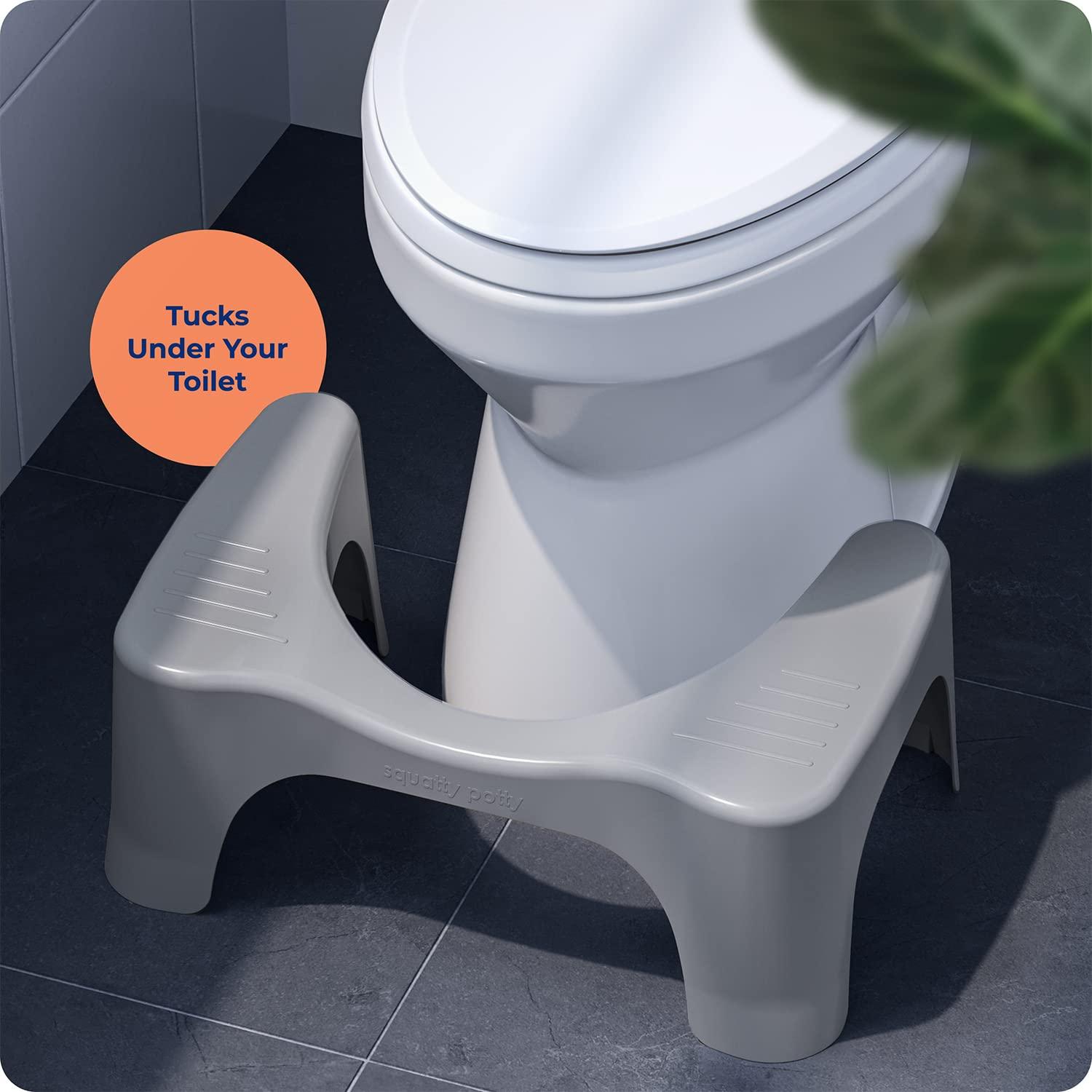 Squatty Potty Squatty Potty The Original Bathroom Toilet Stool, Curve Lightweight with Sleek and Modern Design, Gray, 7\"