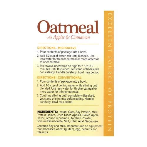 FITWISE FITWISE - High Protein Oatmeal, 15g Protein, Low Carb, Low Calorie, Low Fat, Sugar Free, Keto Friendly, Ideal Protein Compatible, 7 Servings Per Box (Apples & Cinnamon)