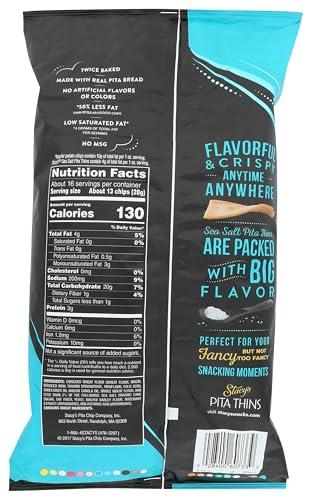 VANREO Stacys Snacks, Sea Salt Pita Thins, 15.6 Ounce
