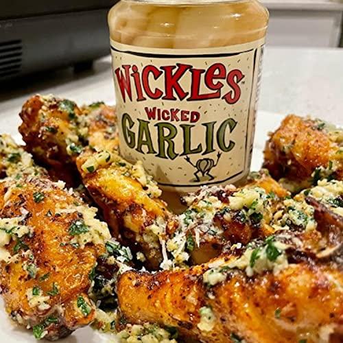 Wickles Wickles Pickles Wicked Garlic (3 Pack) - Spicy Pickled Garlic Cloves - Slightly Tangy, Definitely Spicy, Wickedly Delicious (12 oz Each)