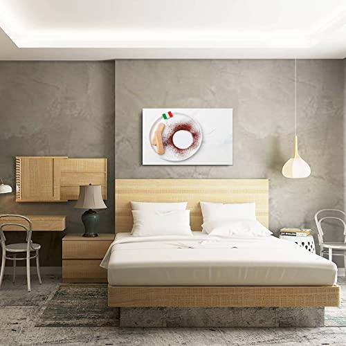 Skipvelo Skipvelo Canvas Wall Art Prints Ingredients for tiramisu dessert with savoiardi cookies cocoa powder Paintings Poster Artwork Home Decor Ready to Hang for Living Room Bedroom Dining Room 20 x 30 inch
