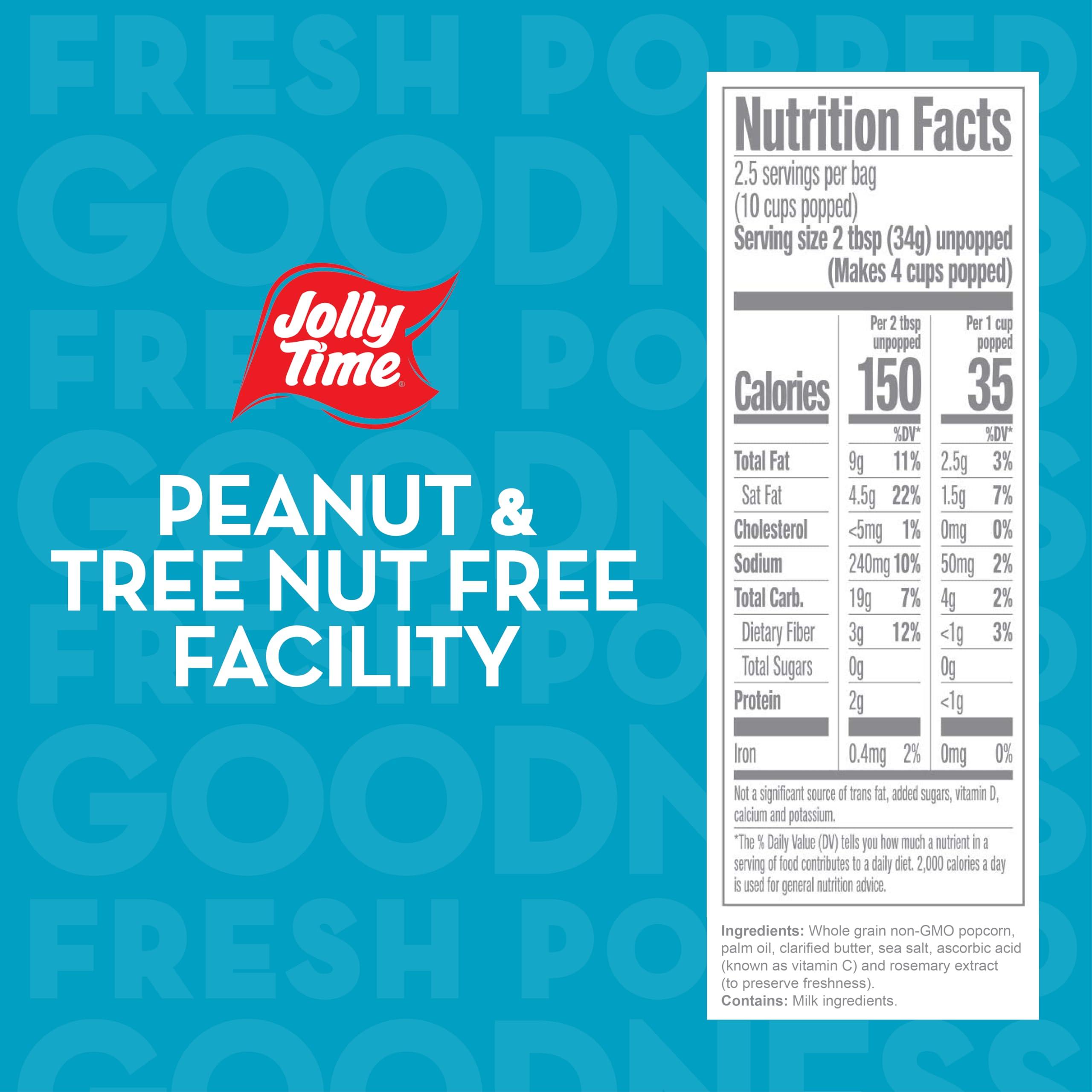 Jolly Time Jolly Time Simply Popped - Lightly Salted Microwave Popcorn, 3oz Sharing Bag, 3 Bags Per Carton (Simply Popped Butter, 3 Ounce (Pack of 12))