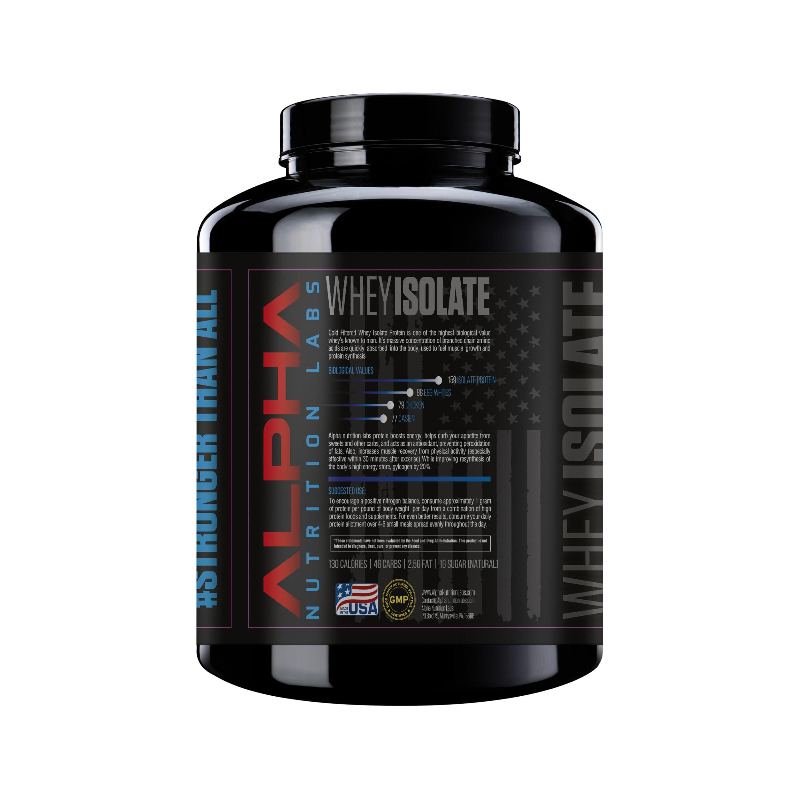Alpha Nutrition Labs Alpha Nutrition Labs Whey Isolate Protein Powder - Vanilla Flavor, 28g of Protein, Low Carb, Keto-Friendly