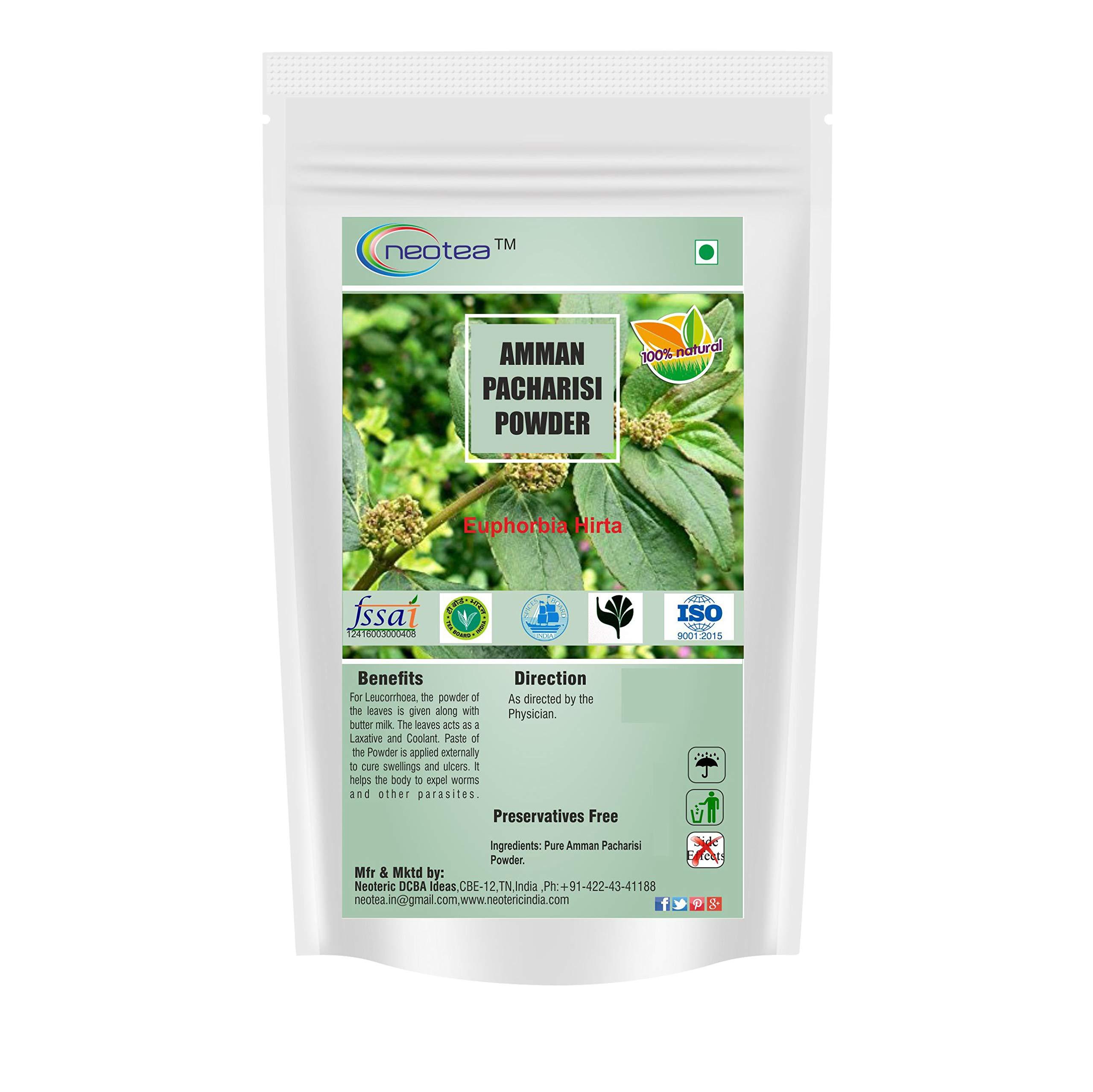 neotea neotea Amman Pacharisi | Euphorbia Hirta Powder 300 GM (10.58 OZ) Pack of 1 | Premium Quality Herbal Supplement | 100% Pure and Natural