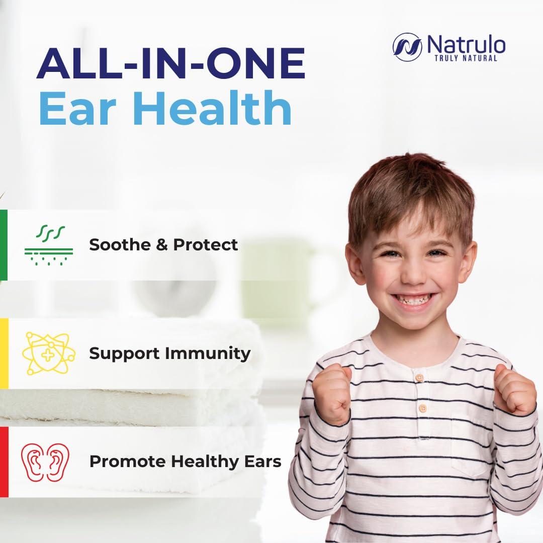 Natrulo Natrulo Natural Ear Drops for Kids Ear Infection Treatment Organic Children Ear Oil Drops Relieves Ear Aches, Itchy Ears, Infections, Swimmer's Ear, & Loosens Wax Kids Safe, Made in USA