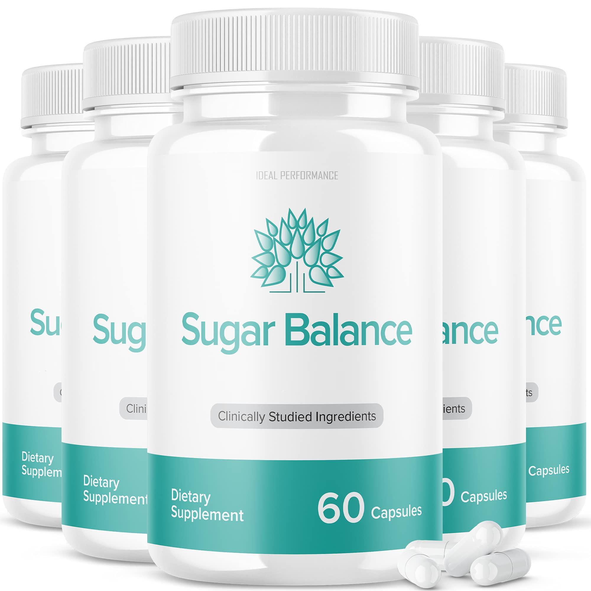 IDEAL PERFORMANCE (5 Pack) SugarBalance Capsules Supplement Max Advanced Formula (300 Capsules)
