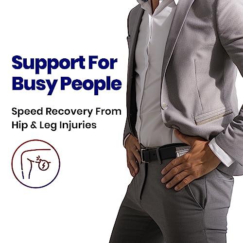 ARMSTRONG AMERIKA Hip Brace Thigh Compression Sleeve | Hip Sciatica Pain Relief Device Brace | Hamstring & Groin Compression Sleeve Wrap for Sciatic Nerve Relief | Hip Support Brace for Women & Men | Small / Right