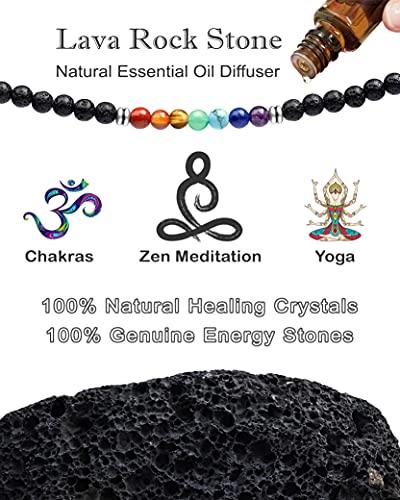 MIDDLUX MIDDLUX Chakra Necklace, Crystals and Healing Stones Chakra Bracelets, Healing Stone Necklace for Women Men, Crystal Necklaces for Women, Chakra Necklaces for Women, Crystal Necklace Set