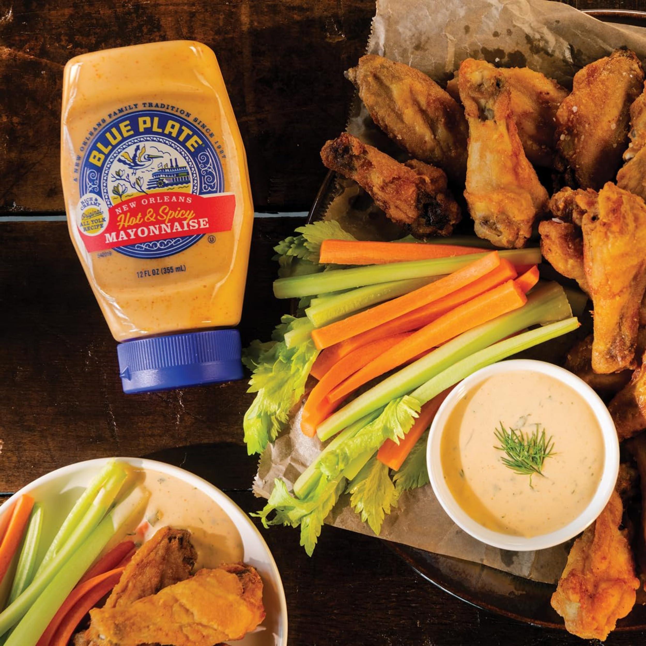Blue Plate Mayonnaise Blue Plate Hot & Spicy Mayonnaise, Rich and Creamy Mayo with a Southern Kick 12 fl oz Squeeze Bottle (Pack of 6)