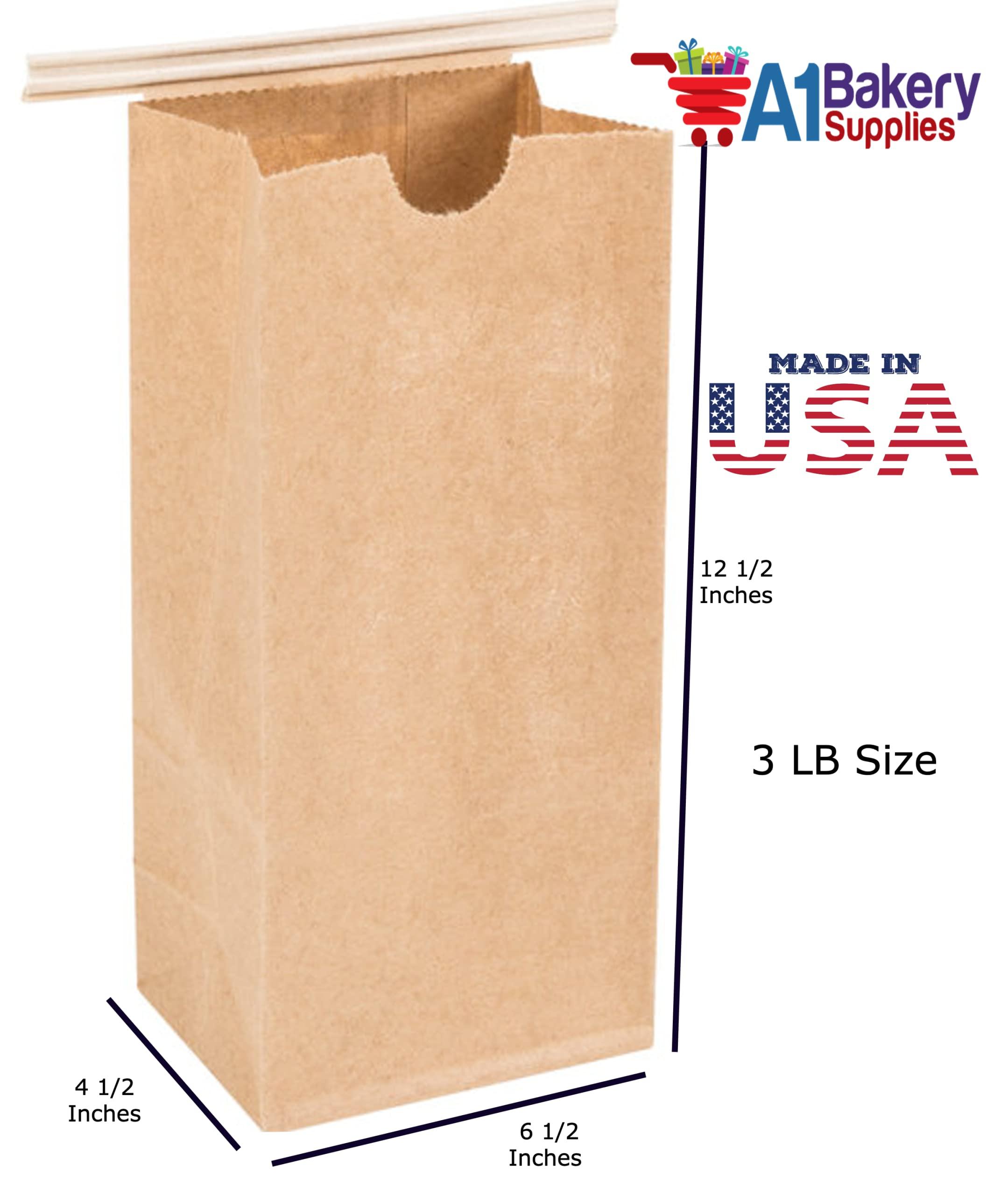 A1 Bakery Supplies Resealable Kraft Tin Tie Poly-lined Bags Coffee Bags Reclosable Tin Tie Bags without window - 3 Lb - 25 Pack