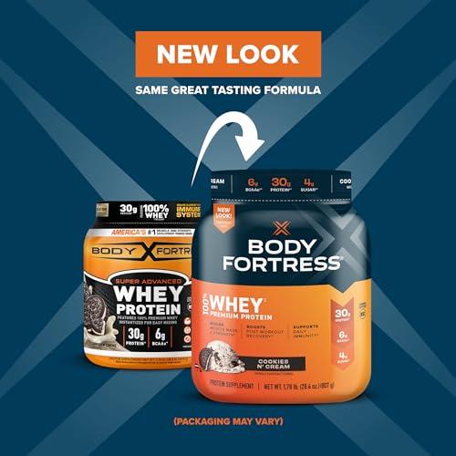 Body Fortress Body Fortress 100% Whey, Premium Protein Powder, Cookies N\' Cream, 1.78lbs (Packaging May Vary) & 100% Whey, Premium Protein Powder, Chocolate, 1.78lbs (Packaging May Vary)