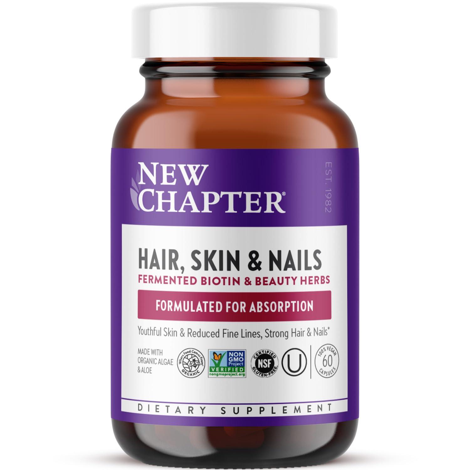 New Chapter New Chapter Biotin Supplement, Vegan Hair Skin and Nails Vitamins with Fermented Biotin + Astaxanthin - 60 Count